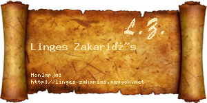 Linges Zakariás névjegykártya